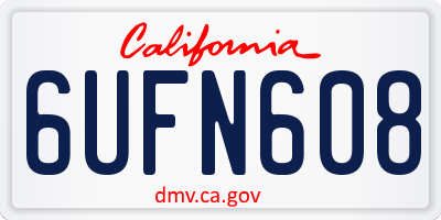 CA license plate 6UFN608
