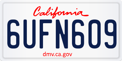CA license plate 6UFN609