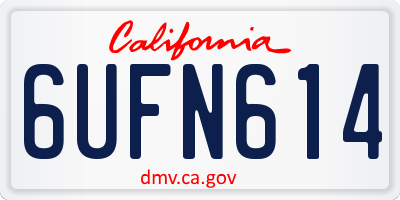 CA license plate 6UFN614