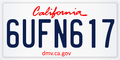 CA license plate 6UFN617