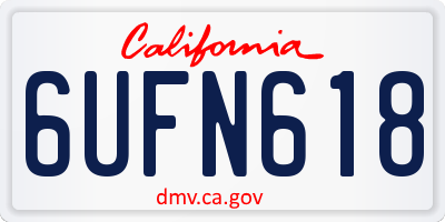CA license plate 6UFN618