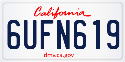 CA license plate 6UFN619