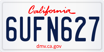 CA license plate 6UFN627