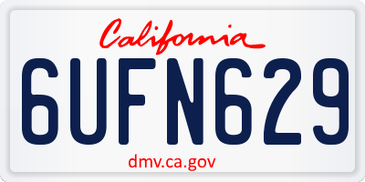CA license plate 6UFN629