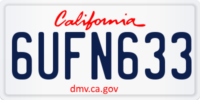 CA license plate 6UFN633