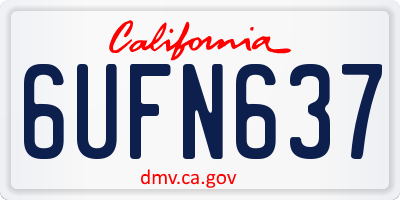 CA license plate 6UFN637