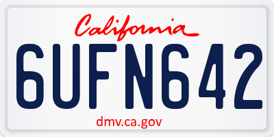 CA license plate 6UFN642