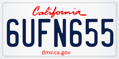 CA license plate 6UFN655