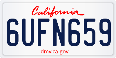 CA license plate 6UFN659