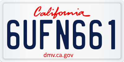 CA license plate 6UFN661