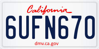CA license plate 6UFN670