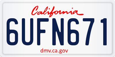 CA license plate 6UFN671