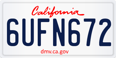 CA license plate 6UFN672
