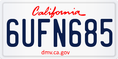 CA license plate 6UFN685