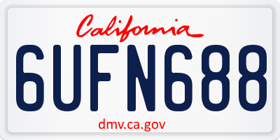 CA license plate 6UFN688