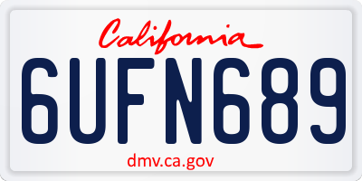 CA license plate 6UFN689