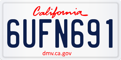 CA license plate 6UFN691