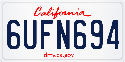 CA license plate 6UFN694