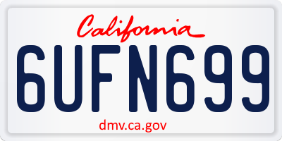 CA license plate 6UFN699