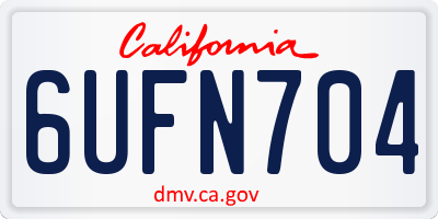 CA license plate 6UFN704