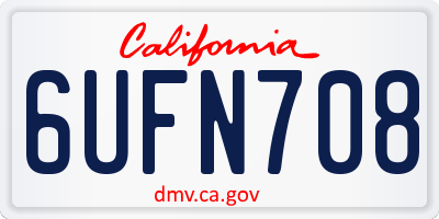 CA license plate 6UFN708