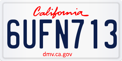 CA license plate 6UFN713