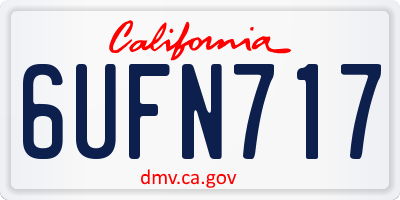 CA license plate 6UFN717