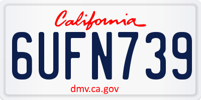 CA license plate 6UFN739