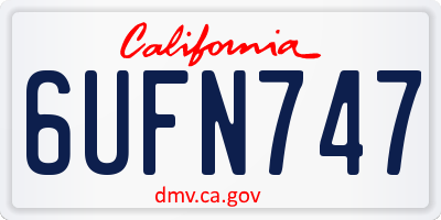 CA license plate 6UFN747