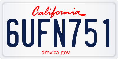 CA license plate 6UFN751