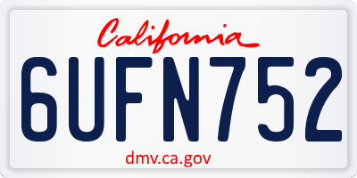 CA license plate 6UFN752