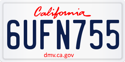 CA license plate 6UFN755