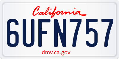 CA license plate 6UFN757