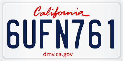 CA license plate 6UFN761