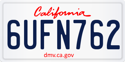 CA license plate 6UFN762