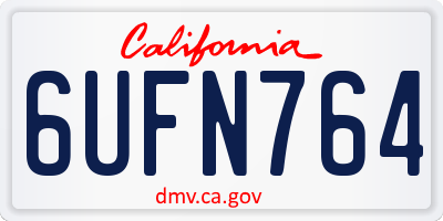 CA license plate 6UFN764
