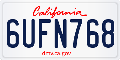 CA license plate 6UFN768