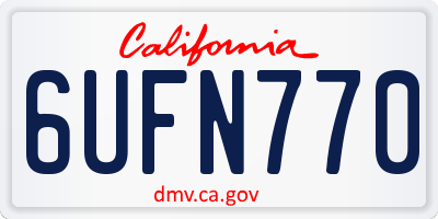 CA license plate 6UFN770