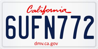 CA license plate 6UFN772