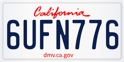 CA license plate 6UFN776