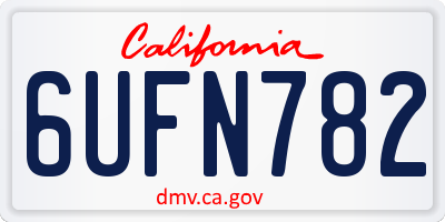 CA license plate 6UFN782