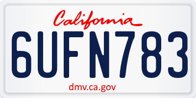 CA license plate 6UFN783