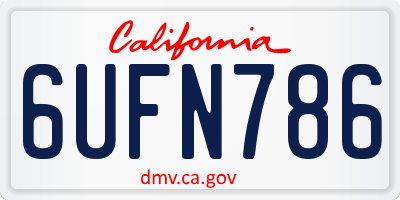 CA license plate 6UFN786