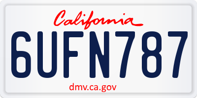 CA license plate 6UFN787