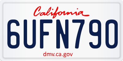 CA license plate 6UFN790