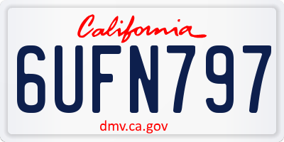 CA license plate 6UFN797