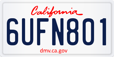 CA license plate 6UFN801
