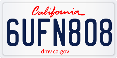 CA license plate 6UFN808
