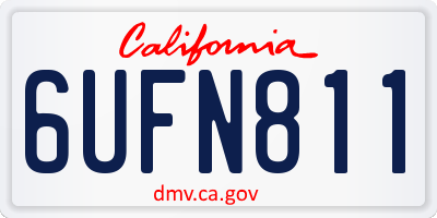 CA license plate 6UFN811