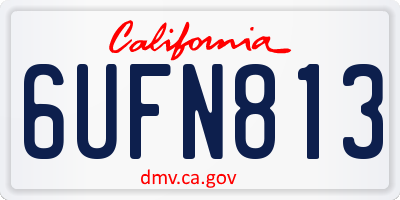CA license plate 6UFN813